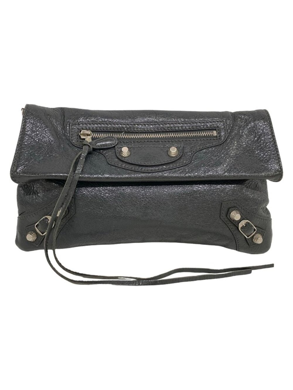 Balenciaga Clutch Giant Envelope Dark Gray Leather
